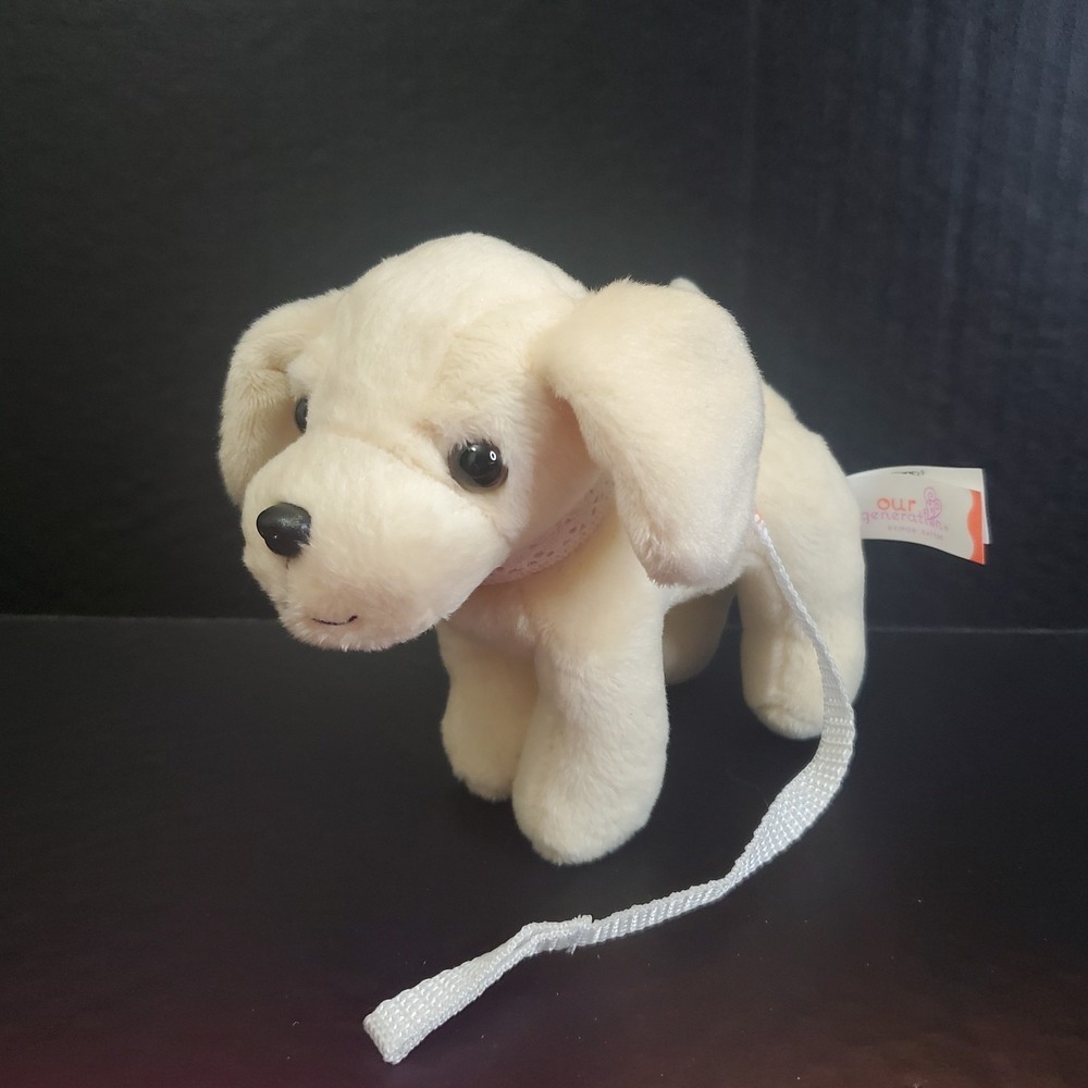 Battat Our Generation Yellow Lab Pet 7" Plush Puppy Dog, Posable Legs Leash